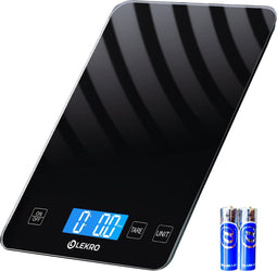 Lekro Digitale Keukenweegschaal - 1g-15kg - Tarra Functie - Zwart