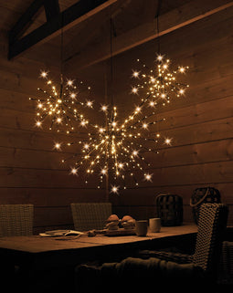 Poolster kerstverlichting met 160 LED lampjes - Ø 70 cm - Ook geschikt voor buiten - lichtkleur: Warm Wit - met stekker -Kerstdecoratie