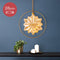 Poolster met jute touw en koperen ring - 15 LED lampjes - 26cm - Amber glas