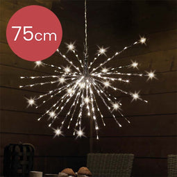 Poolster zilver met 256 micro LED lampjes - warm wit - Ø 75CM