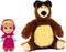Pop en knuffeldoos - MASHA EN DE BEER - Masha 12 cm en Michka 20 cm - vanaf 3 jaar - MHA21