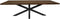 Rechthoekige eettafel tuin - 220x100x76 - Naturel/zwart - Teak/metaal