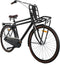 Popal Daily Dutch Basic+ Transportfiets - 28 Inch Fiets voor Heren - 50 cm - 3 Versnellingen - Terugtraprem - Matzwart