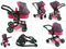 Poppen combi-wagen Mika Stenchen pink, 47-80 cm