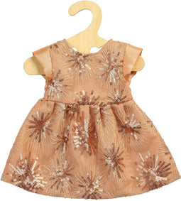 Poppen Glitterjurk Rose Gold, 28-35 cm