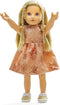 Poppen Glitterjurk Rose Gold, 28-35 cm