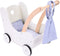 Poppen loopwagen grijs/ wit
