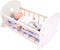 Poppen schommelbed grijs/ wit