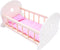 Poppen schommelbed roze/ wit
