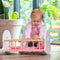 Poppen schommelbed roze/ wit