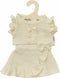 Poppen Wikkelrok Ecru met Ruches, 28-35 cm
