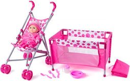 Poppenbed, buggy, pop met acc. 91857