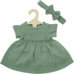 Poppenjurk Groen met Ruches, 28-35 cm