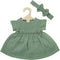 Poppenjurk Groen met Ruches, 28-35 cm