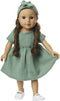 Poppenjurk Groen met Ruches, 28-35 cm