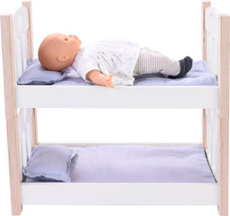 Poppenstapelbed grijs/ wit