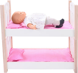 Poppenstapelbed roze/ wit