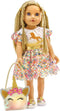 Poppentas Eenhoorn, 35-45 cm