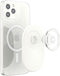PopSockets PopGrip - Telefoonbutton en Standaard compatibel met een magnetische ring voor iPhone 12 en hoger - Doorzichtig en Wit