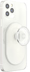 PopSockets PopGrip - Telefoonbutton en Standaard compatibel met een magnetische ring voor iPhone 12 en hoger - Doorzichtig en Wit