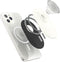 PopSockets PopGrip - Telefoonbutton en Standaard compatibel met een magnetische ring voor iPhone 12 en hoger - Doorzichtig en Wit