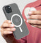 PopSockets PopGrip - Telefoonbutton en Standaard compatibel met een magnetische ring voor iPhone 12 en hoger - Doorzichtig en Wit