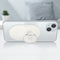 PopSockets PopGrip - Telefoonbutton en Standaard compatibel met een magnetische ring voor iPhone 12 en hoger - Doorzichtig en Wit