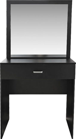 Kaptafel - make up visagie opmaaktafel - toilettafel - met grote spiegel - zwart