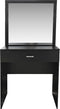Kaptafel - make up visagie opmaaktafel - toilettafel - met grote spiegel - zwart