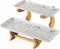 Porselein Etagere 2 laags Marmer design - Wit