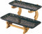 Porselein Etagere 2 laags Marmer design - Zwart