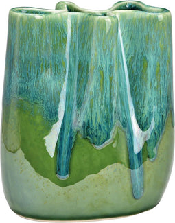 Porseleinen vaas groen (B/H/D) 15x18x10cm
