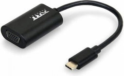 Port Connect USB-C M to VGA F Converter - Black