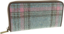 Portemonnee Fordon Blauw Roze (Aqua Pink) - Rosehall - Abraham Moon Tweed - Glen Appin of Scotland