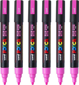 Posca Stiften PC-5M Medium Tip - verfstiften - Fluor roze - 6 stuks