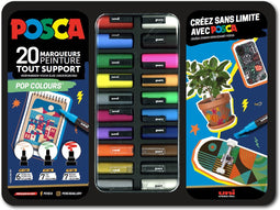 Posca - Verfstift posca pop colours metalen koffer 20st