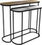 Fletcher consoles - 96x30x78/72x30x69 - Zilver/zwart/goud - set van 2