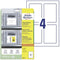 Positioneer etiket Avery voorbedrukt 120x80mm 5 vel 4 etiketten per vel 3-talig