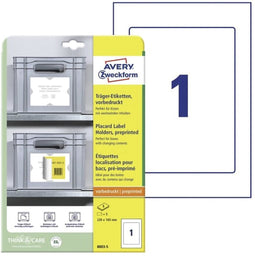 Positioneer etiket Avery voorbedrukt 220x160mm 5 vel 1 etiket per vel 3-talig
