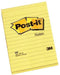 Post-it® Grote Notities / Memo's - Geel - Gelijnd - 102 x 152 mm - 100 Blaadjes/Blok