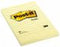 Post-it® Grote Notities / Memo's - Geel - Gelijnd - 102 x 152 mm - 100 Blaadjes/Blok