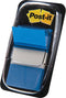 Post-it index standaard | ft 24 | 4 x 43 | 2 mm | houder met 50 tabs | blauw