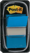 Post-it index standaard | ft 24 | 4 x 43 | 2 mm | houder met 50 tabs | blauw