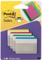 Post-it® Index Strong, Voor Archivering, Blauw, Groen, Rood, Geel, 38 x 50,8 mm, 6 Tabs/Kleur/Pak