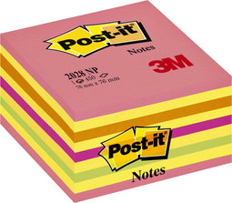 Post-it - Memoblok 2028 76x76mm kubus neon kleuren