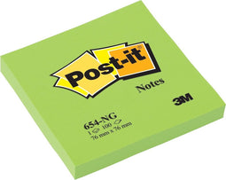 Post-it - Memoblok 654 76x76mm neon groen | 6 stuks