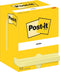 Post-It Notes | 100 vel | ft 76 x 102 mm | geel | pak van 12 blokken