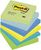Post-it® Notes, Droom, Pastelgroen, Hemelsblauw, Retro Blauw, Neon Geel, Ultra Blauw, Ultra Groen, 76 x 76 mm, 6 Blokken, Individueel Verpakt, 100 Blaadjes/Blok