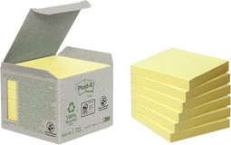 Post-it® Notes Gerecycleerd Mini Toren - Geel- 6 stuks