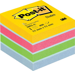 Post-it Notes mini kubus | 400 vel | ft 51 x 51 mm | geassorteerde kleuren